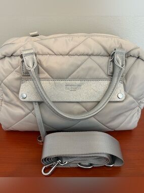 MZ Wallace Madison Quilted Satchel in Frost